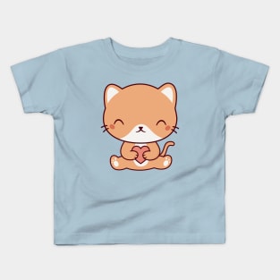 Kawaii Cute Cat Kitten Kids T-Shirt